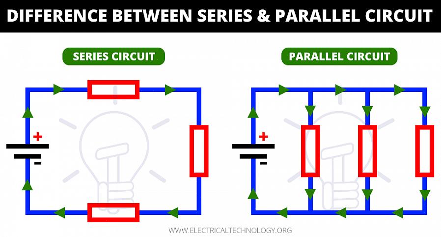 Begge typer kretser driver flere enheter ved hjelp av en elektrisk strøm som strømmer gjennom ledninger