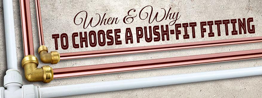 PVC-push-fit beslag er tilgjengelig i mange av de samme standardstørrelsene