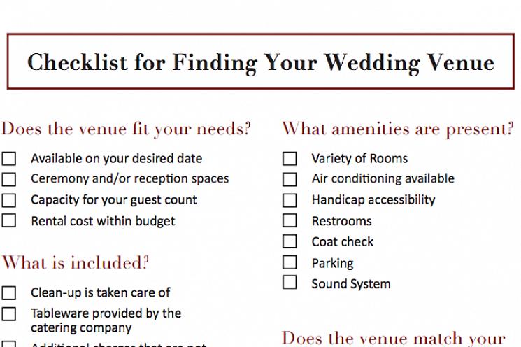 Spør resepsjonssiden din om de har begrensninger eller forslag til hvilke bryllupsserveringer de vil jobbe
