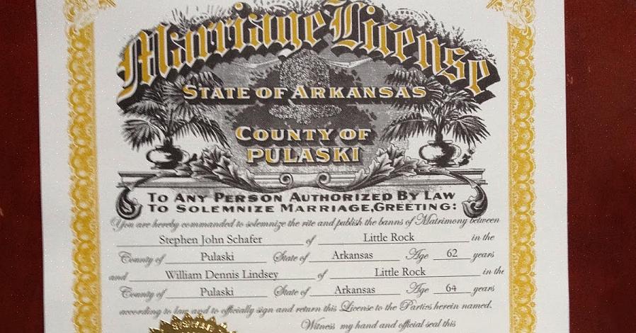 Arkansas ekteskapslisenser utstedes av det lokale fylkeskontorets kontor