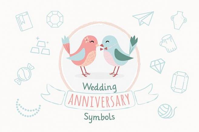 Symboler for første bryllupsdag som hjelper deg med å velge papir- eller klokkegaver som er knyttet