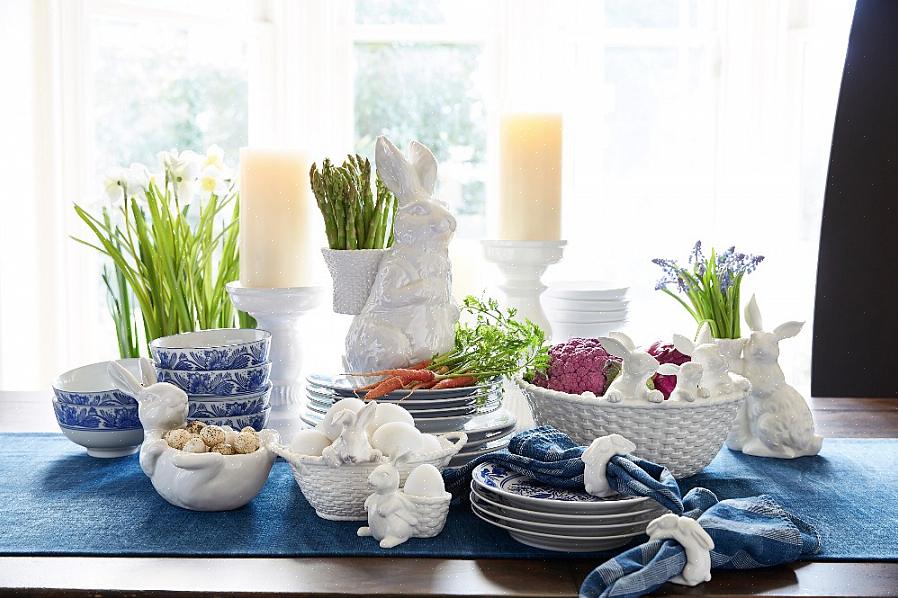 Denne friske stilen på tradisjonelle påskefarger vil lyse påske- eller vårbordet ditt
