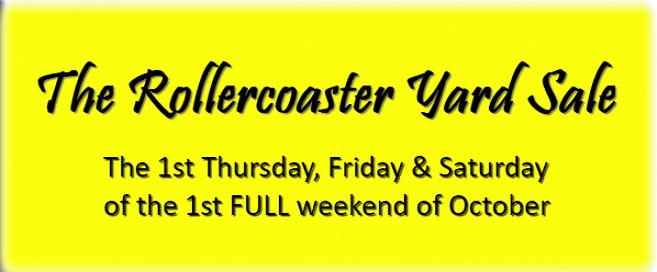 2019 Roller Coaster Yard Sale går fra torsdag 3